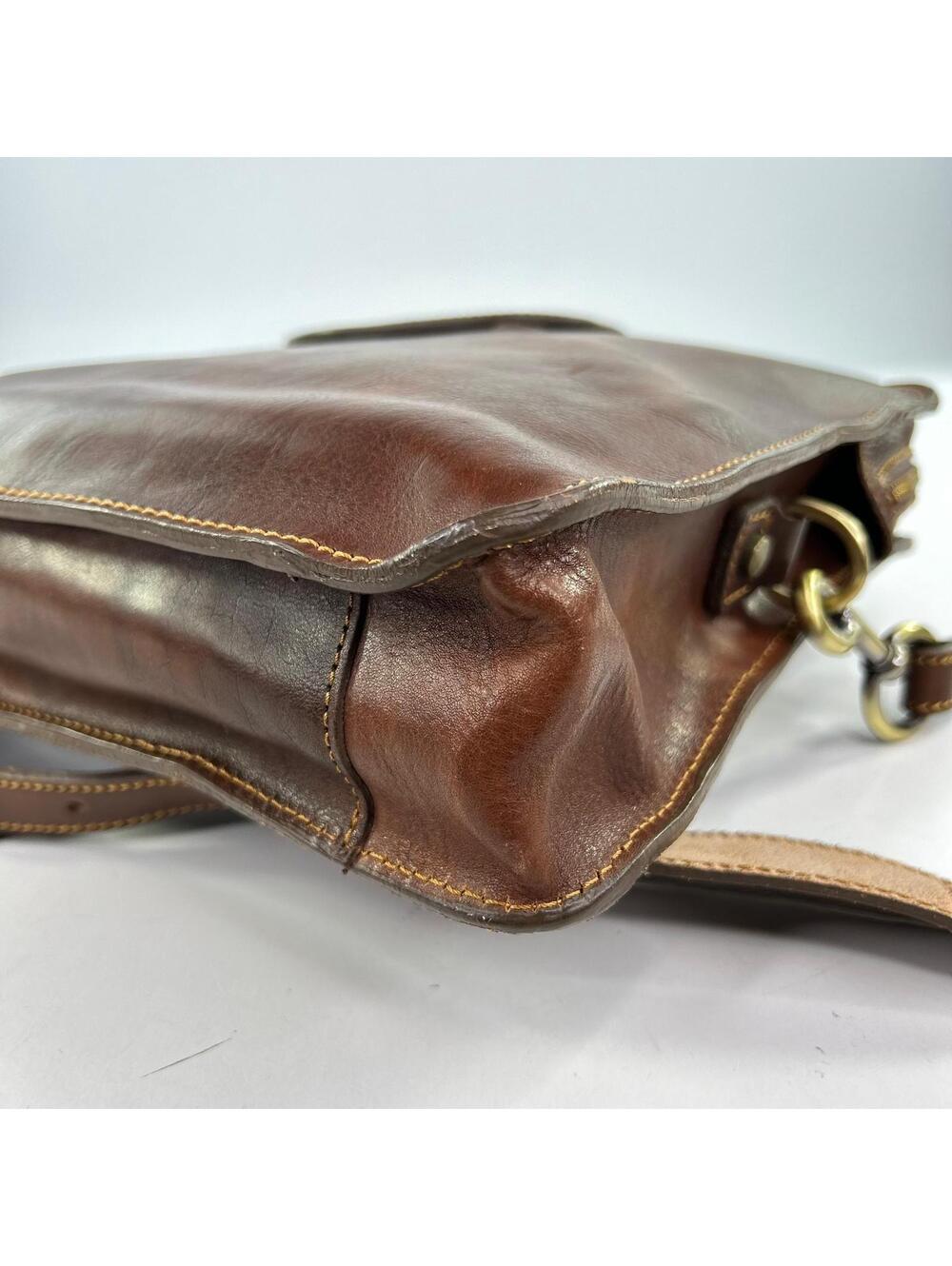 Firenze Giani Handmade Leather Briefcase Brown Made In Italy Shoulder Strap Bags - Picture 7 of 12
